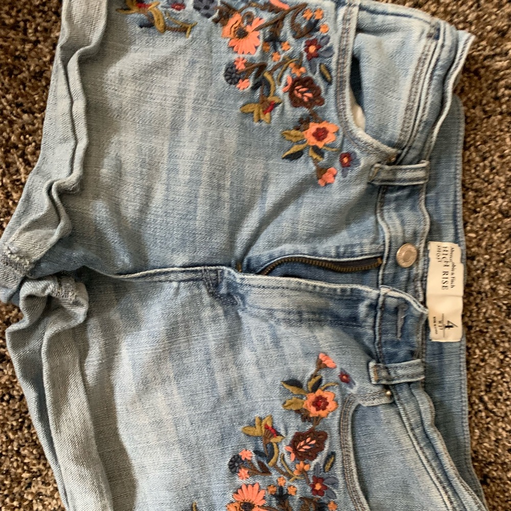 Embroidered Jean Shorts